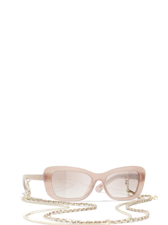 26FW 샤넬 선글라스 CH5553 181294 TRANSPARENT BEIGE PINK - CHANEL