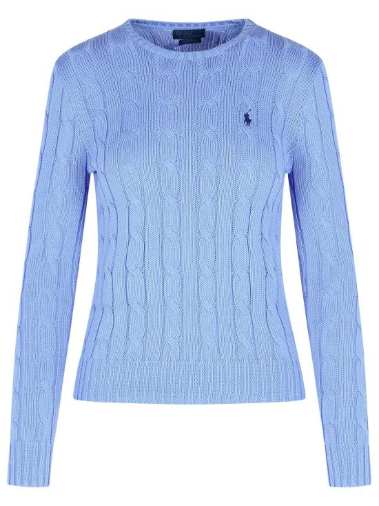 25FW 폴로 랄프로렌 폴로 자수 케이블 니트 스웨터 211971869009 Light Blue