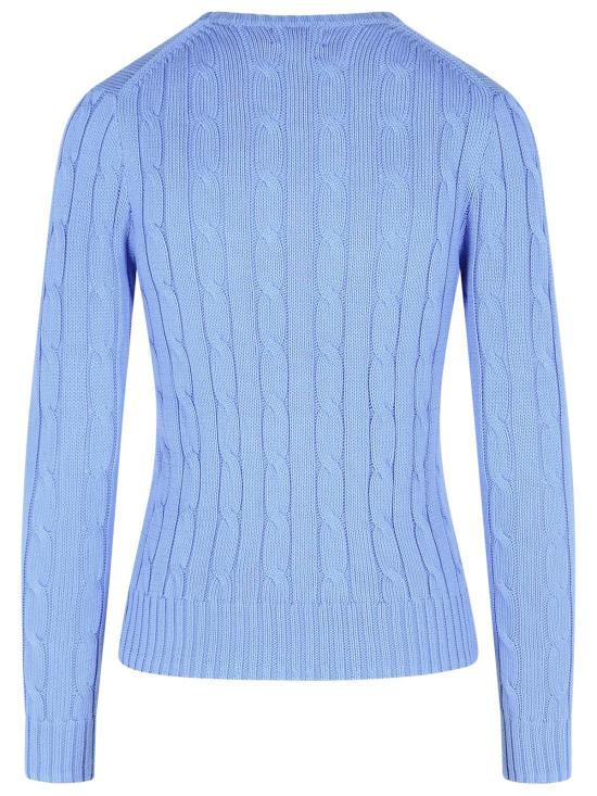 25FW 폴로 랄프로렌 폴로 자수 케이블 니트 스웨터 211971869009 Light Blue - POLO RALPH LAUREN