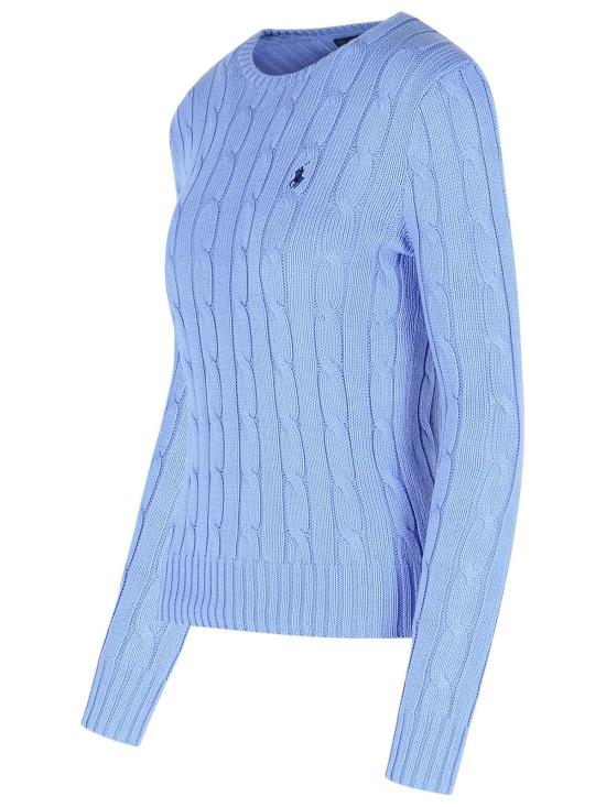 25FW 폴로 랄프로렌 폴로 자수 케이블 니트 스웨터 211971869009 Light Blue - POLO RALPH LAUREN