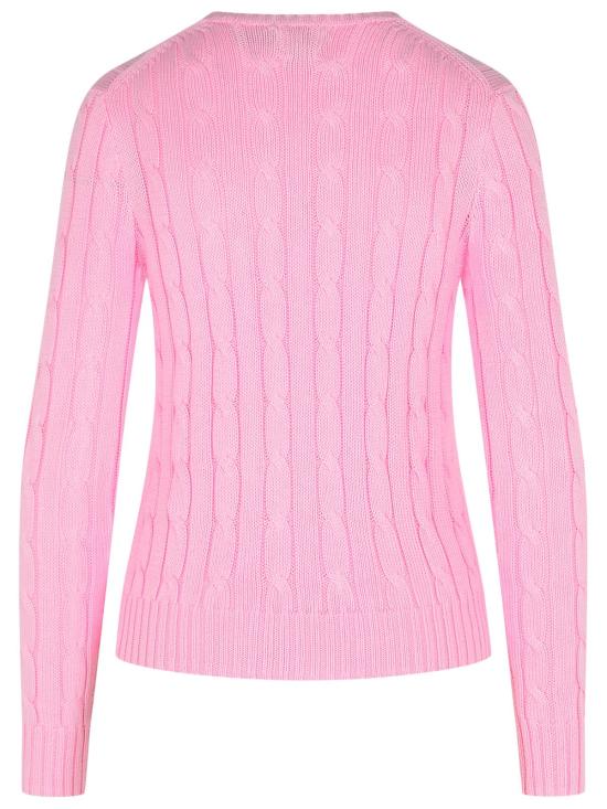 25FW 폴로 랄프로렌 폴로 자수 케이블 니트 스웨터 211971869010 Pink - POLO RALPH LAUREN