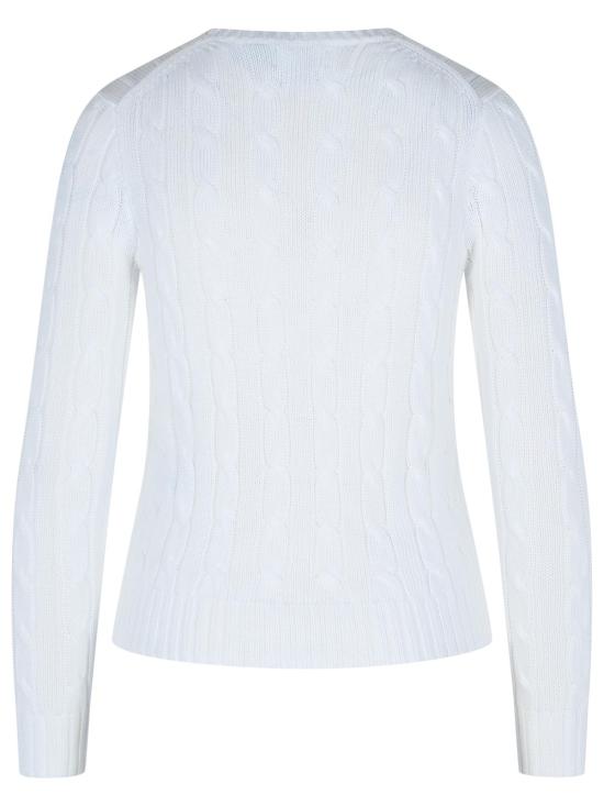 25FW 폴로 랄프로렌 폴로 자수 케이블 니트 스웨터 211971869007 White - POLO RALPH LAUREN