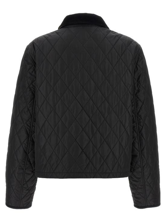 25FW 버버리 올드햄 크롭 퀼팅 자켓 8107465 BLACK SAND IP CHECK DOM - BURBERRY