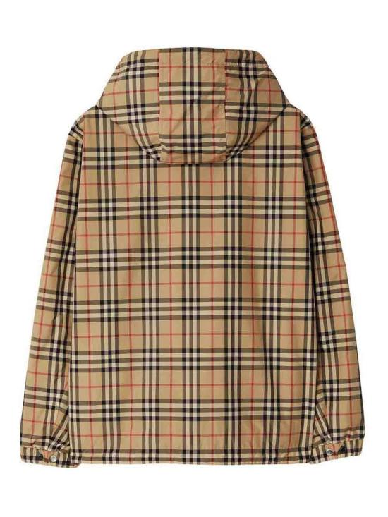 25FW 버버리 리버시블 체크 후디드 자켓 8110371 SAND IP CHECK DOM - BURBERRY