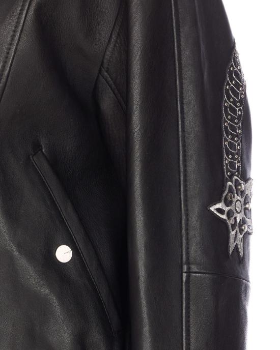 25FW 핑코 가죽 자켓 105793A2U7Z99 Black - PINKO