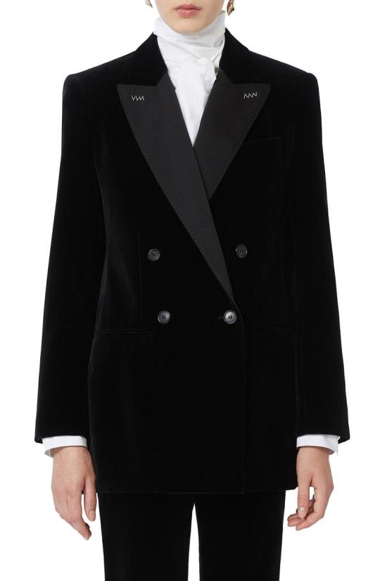 25FW 막스마라 벨벳 더블 브레스터드 블레이저  2521046181600007 Black - MAX MARA