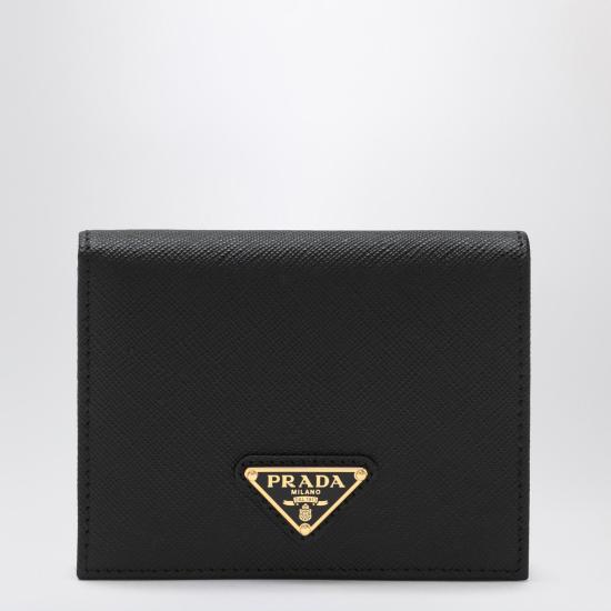 26SS 프라다 사피아노 레더 트라이앵글 로고 반지갑 1MV204QHH Black