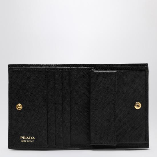 26SS 프라다 사피아노 레더 트라이앵글 로고 반지갑 1MV204QHH Black - PRADA