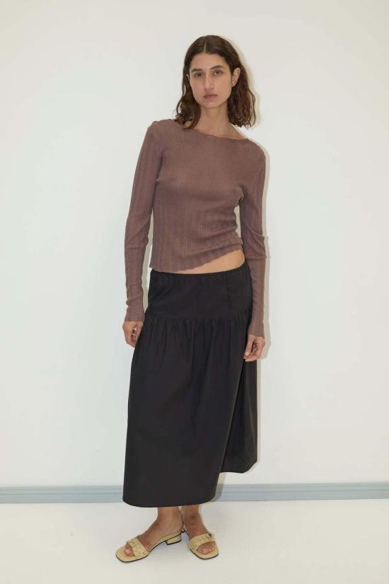  데이지 스튜디오 긴팔 티셔츠 오픈 워크 롱슬리브  헤이즐 - DEIJI STUDIO