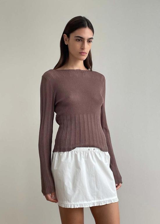  데이지 스튜디오 긴팔 티셔츠 오픈 워크 롱슬리브  헤이즐 - DEIJI STUDIO