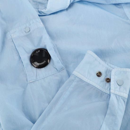  씨피 컴퍼니 크롬 R 풀집 오버셔츠 18CMOS095A 005904G 814 CERULEAN DOM - C.P. COMPANY