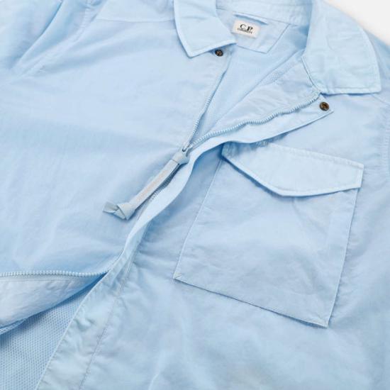  씨피 컴퍼니 크롬 R 풀집 오버셔츠 18CMOS095A 005904G 814 CERULEAN DOM - C.P. COMPANY
