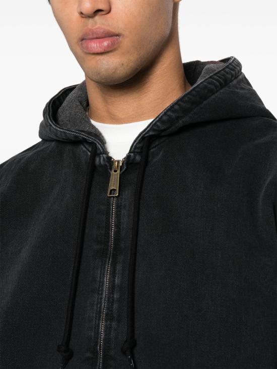 25FW 칼하트 WIP 후드 티셔츠 I0322328906 BLACK STONE WASHED DOM - CARHARTT WIP