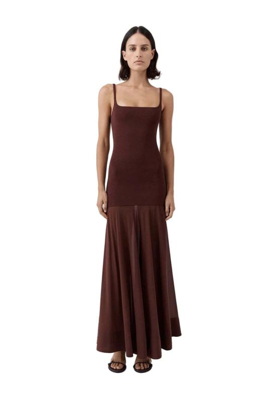  세인트아그니 롱 원피스 세인트 아그니 시스루 실크 서클 헴 드레스 - ST.AGNI