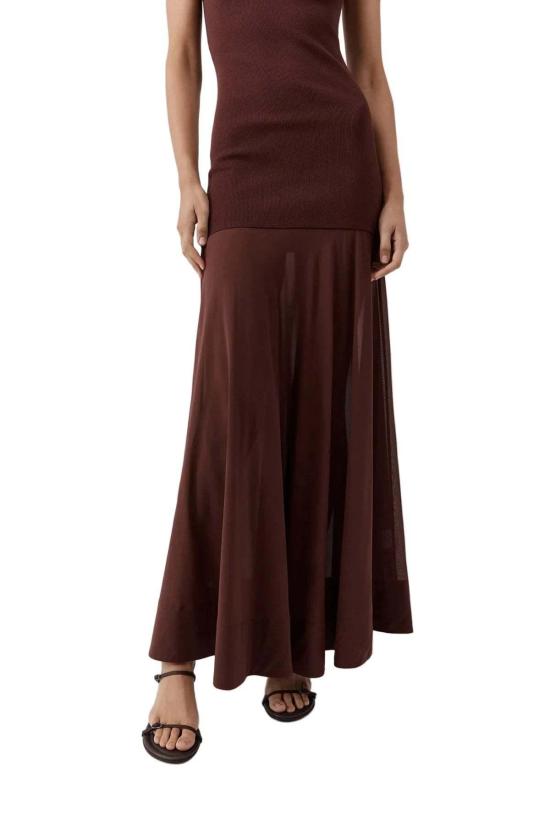  세인트아그니 롱 원피스 세인트 아그니 시스루 실크 서클 헴 드레스 - ST.AGNI