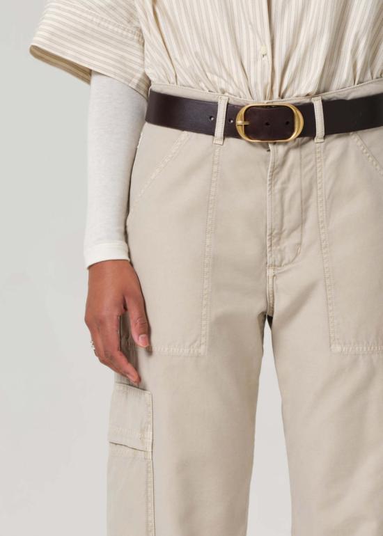  시티즌 오브 휴머니티 스트레이트 팬츠 마르셀 로우 슬렁 카고 팬츠 버니시드 쿼츠 - CITIZEN OF HUMANITY