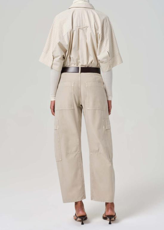  시티즌 오브 휴머니티 스트레이트 팬츠 마르셀 로우 슬렁 카고 팬츠 버니시드 쿼츠 - CITIZEN OF HUMANITY