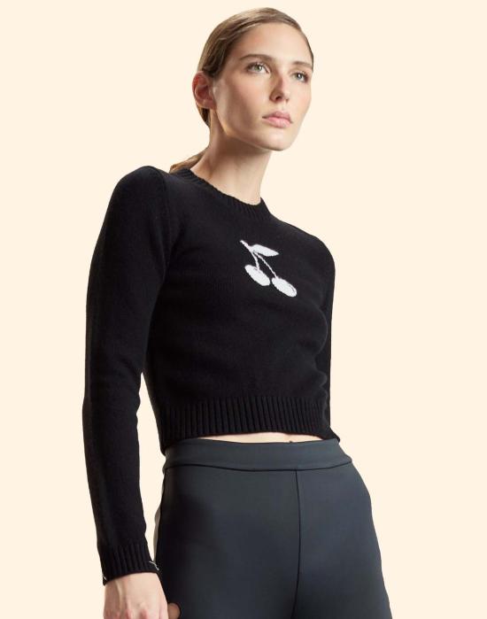  신시아 로리 스웨터 신시아 로울리 체리 온 탑  블랙 - CYNTHIA ROWLEY