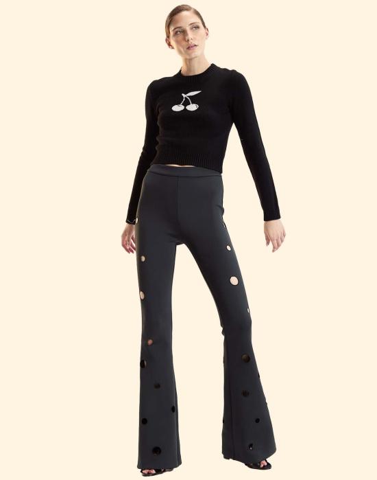  신시아 로리 스웨터 신시아 로울리 체리 온 탑  블랙 - CYNTHIA ROWLEY