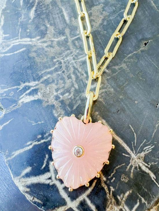  탯치 목걸이/팬던트 댓치 말렌 핑크 제이드 클립 목걸이 - THATCH