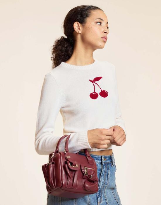  신시아 로리 스웨터 신시아 로울리 체리 온 탑  아이보리 - CYNTHIA ROWLEY