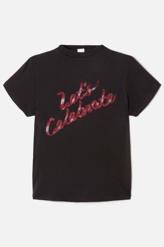  리던 반팔 티셔츠 Re/Done 클래식 티셔츠 셀레브레이트 티셔츠 워시드 블랙