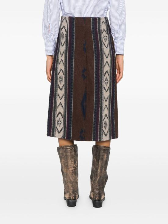 25FW DIEGA 미디 스커트 10539 JOSTOCHOCOGRISBLEU Brown - OTHER BRANDS