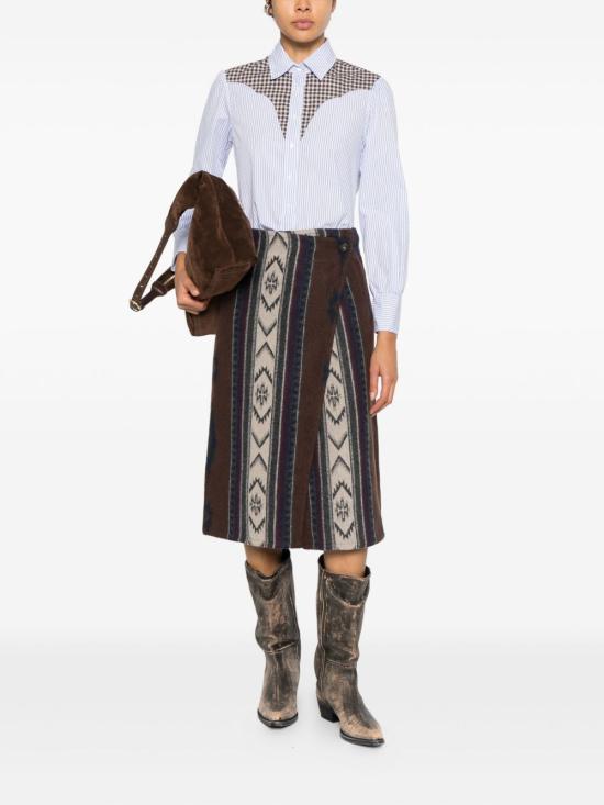 25FW DIEGA 미디 스커트 10539 JOSTOCHOCOGRISBLEU Brown - OTHER BRANDS