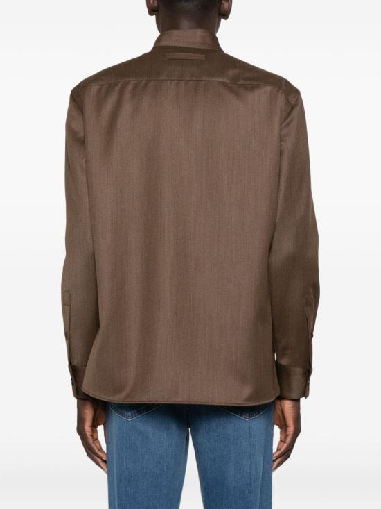 25FW 에르메네질도제냐 셔츠 UGV49A2 SOT49M06 Brown - ERMENEGILDO ZEGNA