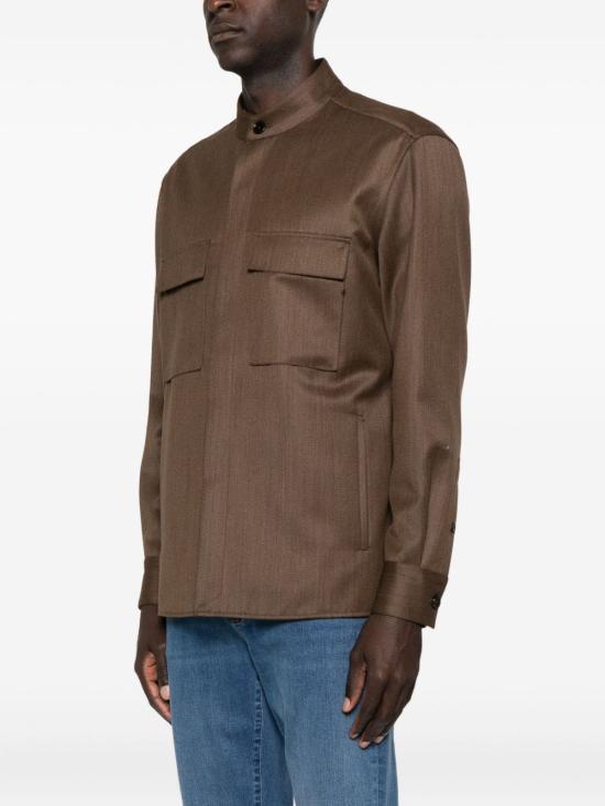 25FW 에르메네질도제냐 셔츠 UGV49A2 SOT49M06 Brown - ERMENEGILDO ZEGNA