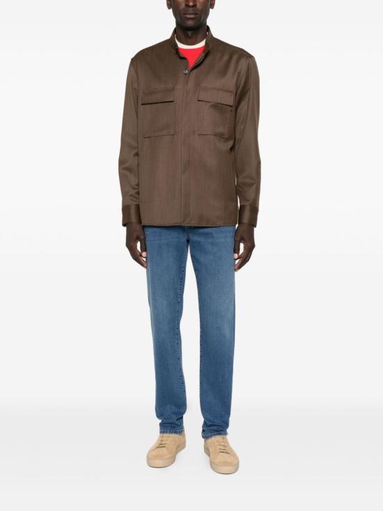 25FW 에르메네질도제냐 셔츠 UGV49A2 SOT49M06 Brown - ERMENEGILDO ZEGNA