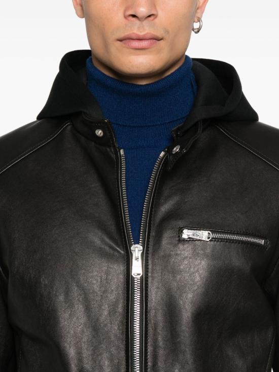 25FW 돈답 가죽 자켓 UJ977 PL0392UXXXDU999 Black - DONDUP