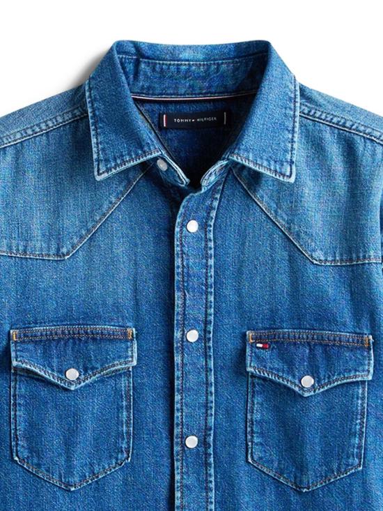 25FW 타미힐피거 셔츠 MW0MW42084 1BW Denim - TOMMY HILFIGER