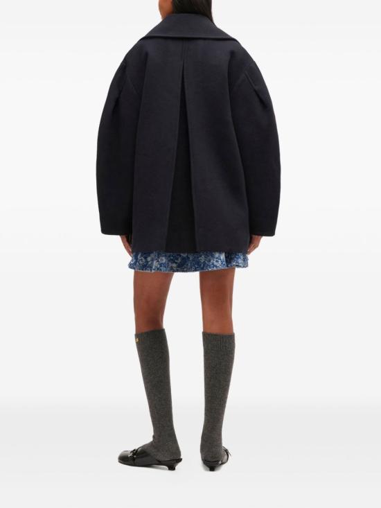 25FW 가니 울 오버가이즈 미디 피코트 W0803 683 Blue - GANNI