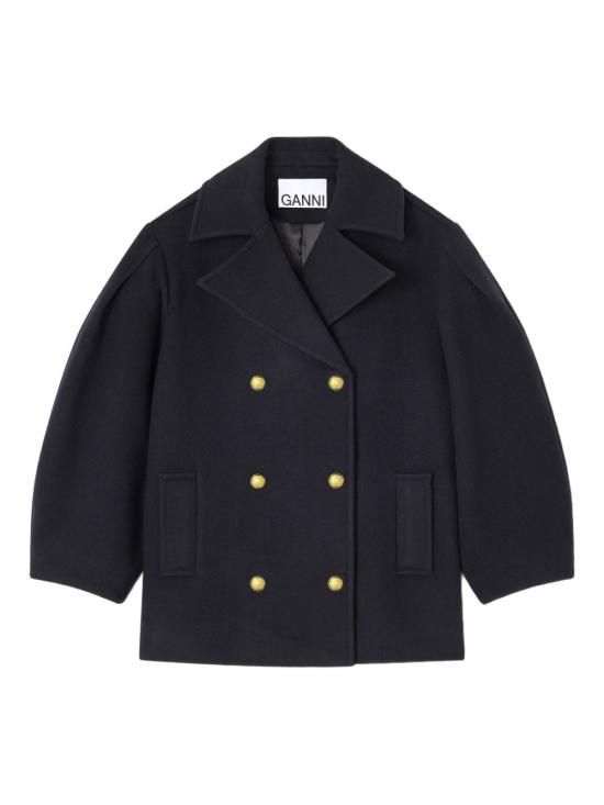 25FW 가니 울 오버가이즈 미디 피코트 W0803 683 Blue