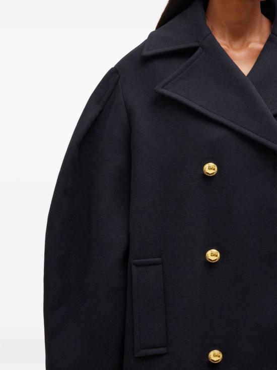 25FW 가니 울 오버가이즈 미디 피코트 W0803 683 Blue - GANNI