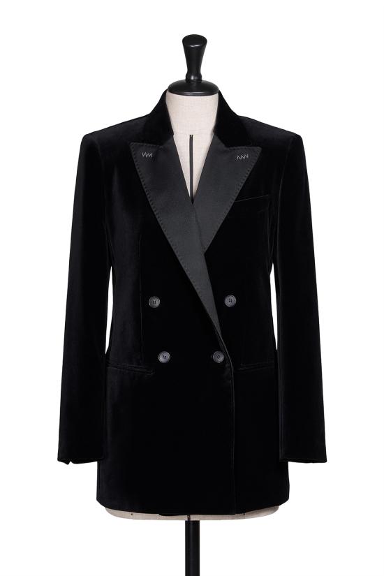 25FW 막스마라 벨벳 더블 브레스터드 블레이저 2521046181600 007 Black