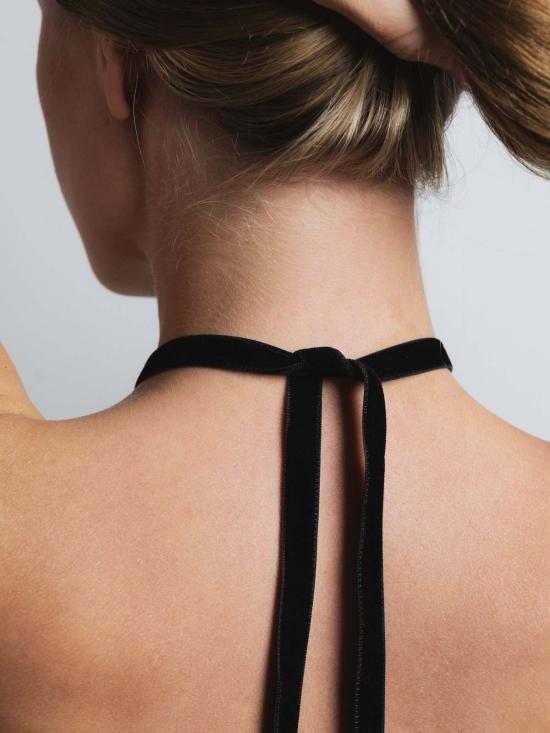  울프 시러스 목걸이/팬던트 울프 서커스 빈 코드 목걸이 실버/블랙 벨벳 - WOLF CIRUS