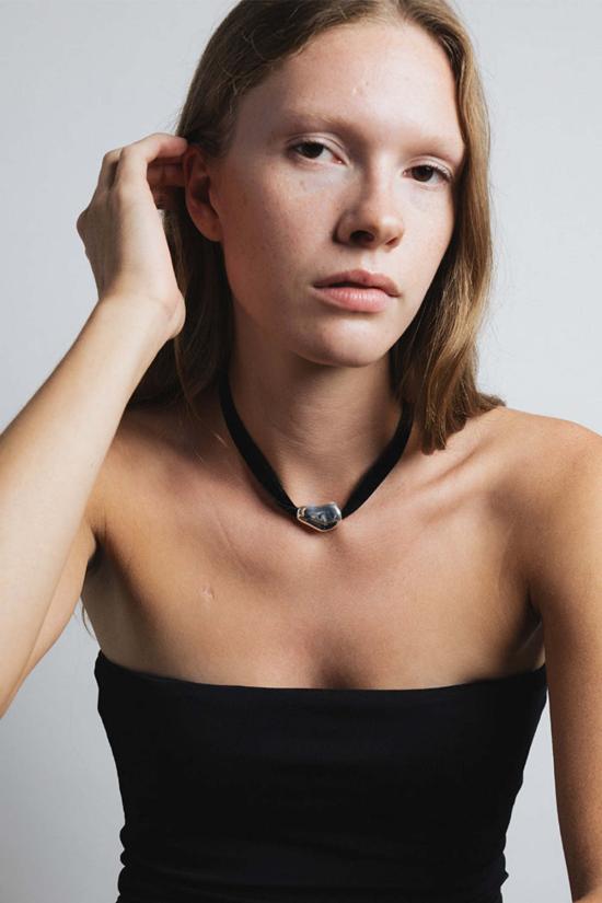  울프 시러스 목걸이/팬던트 울프 서커스 빈 코드 목걸이 실버/블랙 벨벳