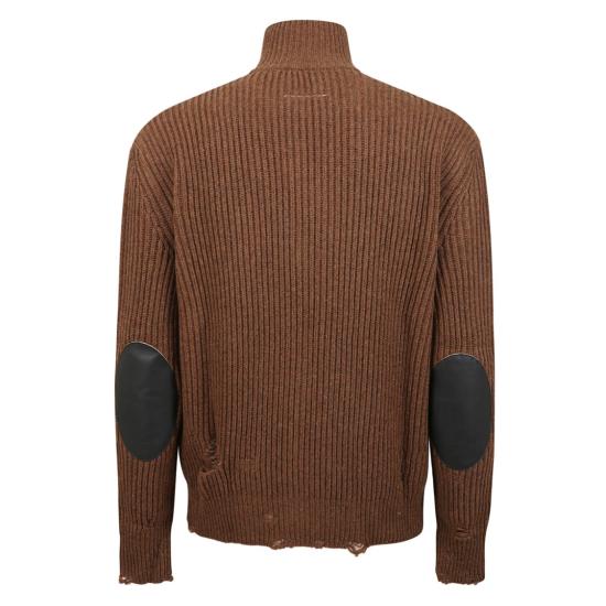 25FW MM6 메종마르지엘라 집업 니트 SH0AM0064 M13138 Brown - MM6 MAISON MARGIELA