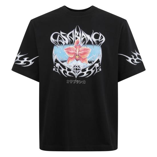 25FW 카사블랑카 반팔 티셔츠 M AW25 JTS 044 05 Black