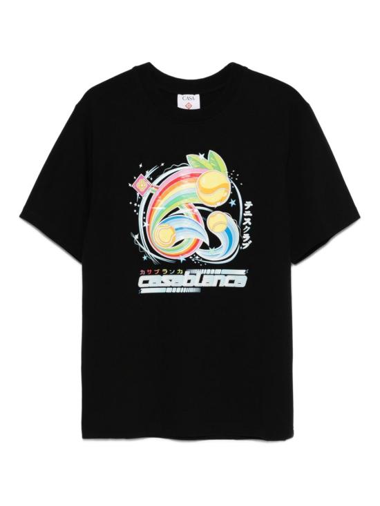 25FW 카사블랑카 반팔 티셔츠 MAW25JTS00108 BLACKJERSEY Black - CASABLANCA