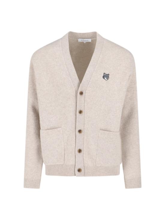 25FW 메종키츠네 폭스 헤드 밀라노 램스울 가디건 PM00510KT11800335 Neutrals