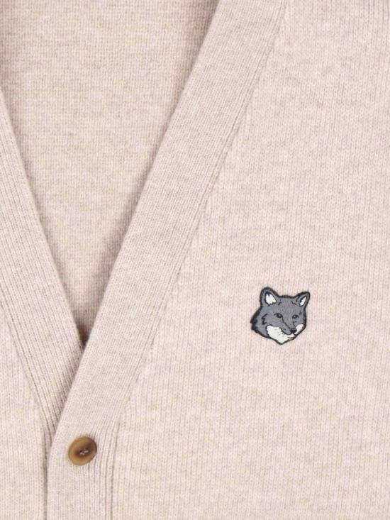 25FW 메종키츠네 폭스 헤드 밀라노 램스울 가디건 PM00510KT11800335 Neutrals - MAISON KITSUNE