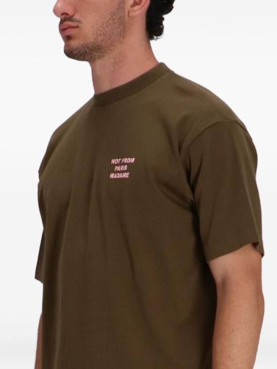 25FW 드롤드무슈 반팔 티셔츠 TS203 CO002KK Kaki - DROLE DE MONSIEUR