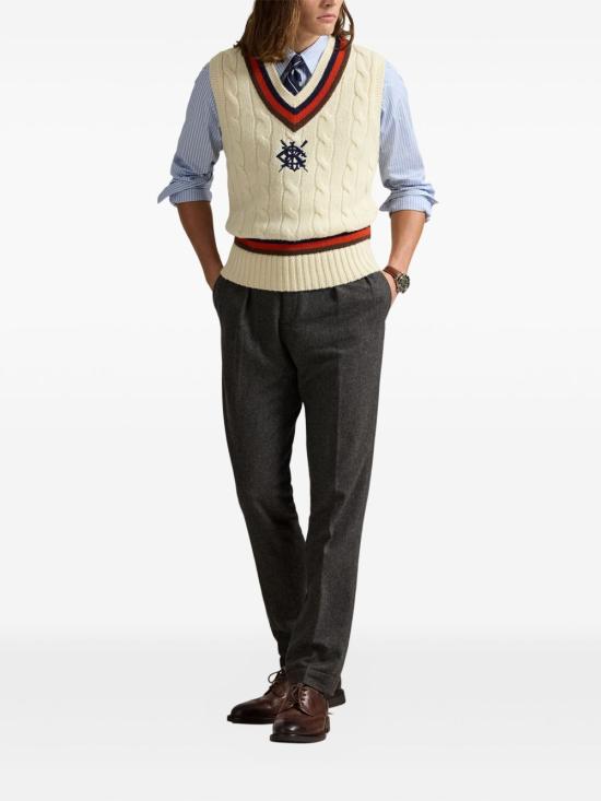 25FW 랄프 로렌 니트 베스트 710978086 001 Beige - RALPH LAUREN