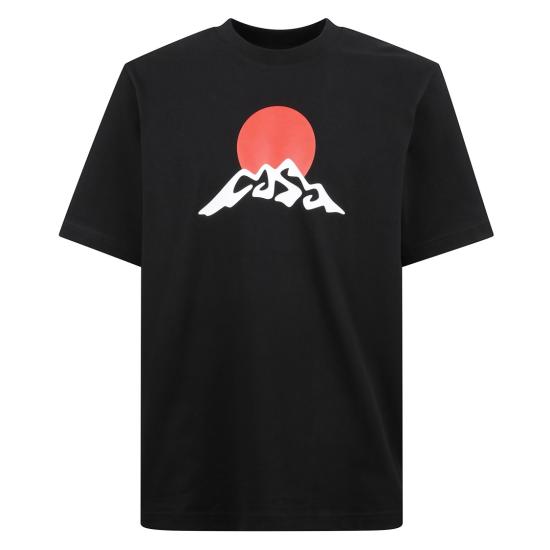 25FW 카사블랑카 반팔 티셔츠 MPF25 JTS 001 02 Black