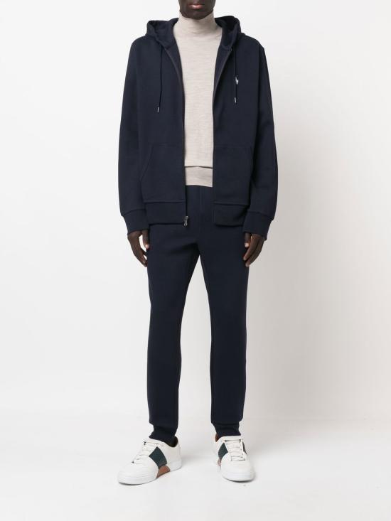 25FW 랄프 로렌 더블 니트 풀 지퍼 후디 710888282 002 Blue - RALPH LAUREN