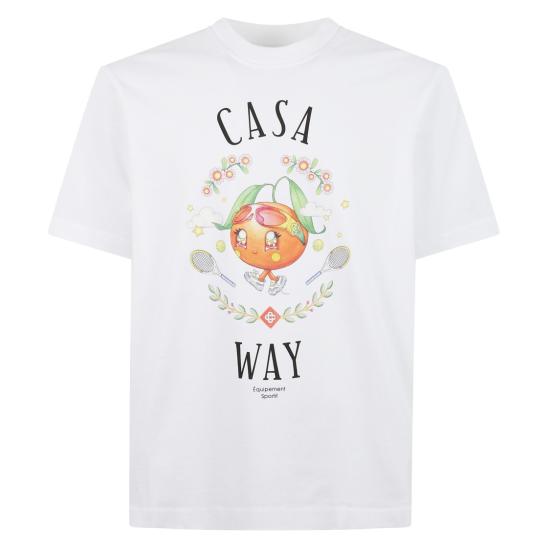 25FW 카사블랑카 반팔 티셔츠 M AW25 JTS 001 02 White