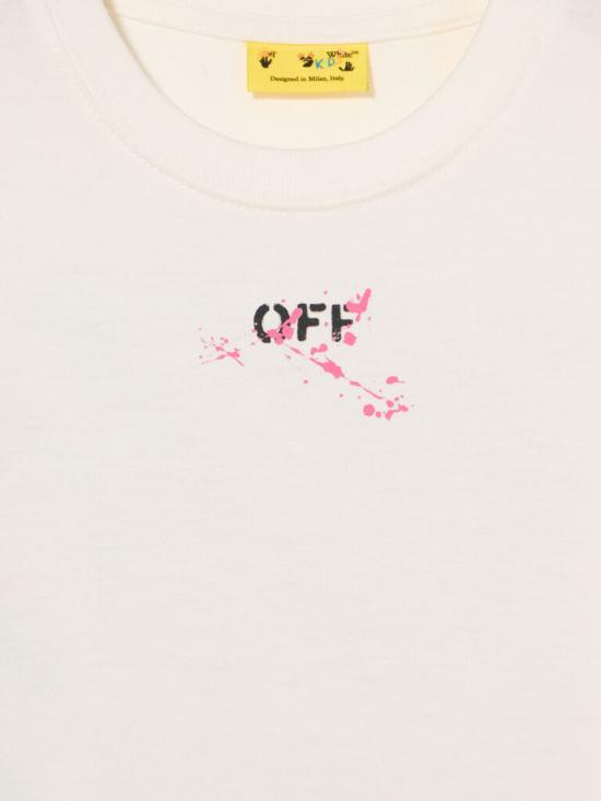 25FW [키즈] 오프화이트 티셔츠 44GAA001F5J008 0132 White - OFF WHITE